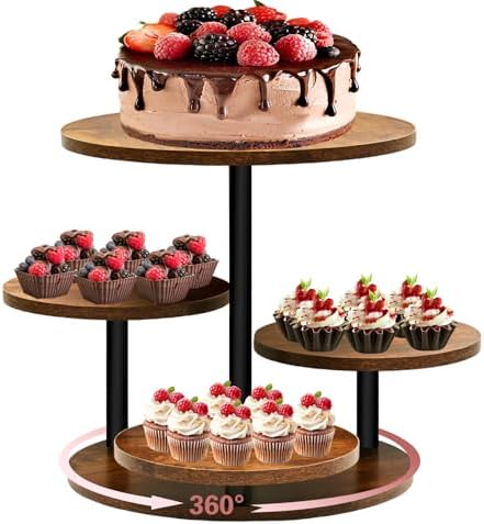 NANXITU Cupcake Tower Stands for 50 Cupcakes,360° Rotatable Wood Cake Stand by Unknown
