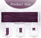 20 Pack Dark Purple 17 x 108 Inch Cheesecloth Table Runner - Boho Gauze Sheer Fabric for Wedding Baby Shower Party Home Decor - Image 2