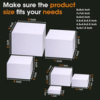 6 Pcs White Buffet Risers and Stands, Food Risers for Buffet Table, Display Stand Shelf for Party, Catering, Jewelry & Collectibles, White Acrylic Nesting Boxes for Food Display - Image 2