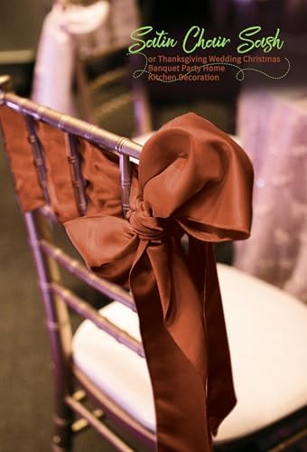 120 PCS Terracotta Satin Chair Sashes, 7 x 108 Inch - Image 4