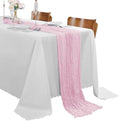 30 Pack Pink Cheesecloth Table Runner 9FT Rustic Sheer Table Runners 17x108 Inch Gauze Boho Runner for Wedding Bridal Baby Shower Birthday Party Table Decorations by Cupuamon