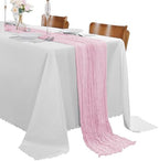30 Pack Pink Cheesecloth Table Runner 9FT Rustic Sheer Table Runners 17x108 Inch Gauze Boho Runner for Wedding Bridal Baby Shower Birthday Party Table Decorations by Cupuamon