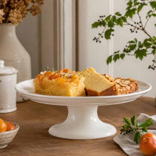Bone China Cake Stand Chic, 12 inch Ceramic Round Cake Stand for Cupcake, Cake Plate Pedestal for Dessert Table, Food Display Risers Serving Tray Fruit Platter for Decor, Wedding, Restaurant, Party - Image 4