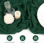 20 Pack Cheesecloth Table Runner 17 x 108 Inch, Emerald Green - Image 4