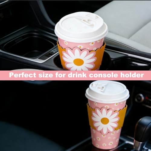 50 Pack 16oz Pink Daisy Disposable Coffee Cups with Lids & Sleeves – Premium Paper for Mother's Day,Baby Shower, Birthday,Wedding, bridal showers, Brunch, Cafés,Party Supplies - Image 7