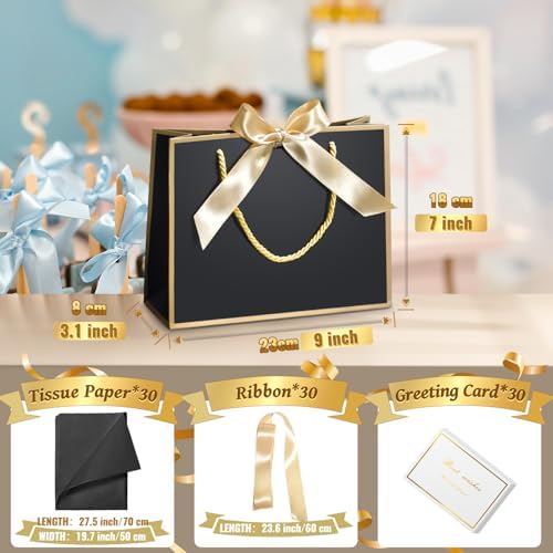 DOYIDE 30 Pcs Thank You Gift Bags with Tissue Paper & Handles, 9x7x3.1inch - Image 5