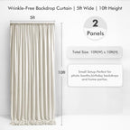 10×10 Beige Backdrop Curtains for Wedding Party Decorations Wrinkle Free - Image 2