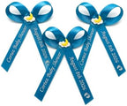 Personalized Ribbons Bows 25 for Wedding Bridal Shower Baby Favor, Party Favors, Quinceanera Anniversary Sweet 16 Custom Made Names (Turquoise) by AmysBubbling