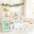Hoolerry 6 Sets 72 Pcs Baby Shower Prizes for Game Favors Include Glass Cups Baby Shower Winners Present Box Lipstick Pen Candle Keychain Guests Wedding Gift(Greenery) by Hoolerry