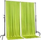 AK TRADING CO. 10 feet x 8 feet Polyester Backdrop Drapes Curtains Panels with Rod Pockets - Wedding Ceremony Party Home Window Decorations - Light Green, 2 Pack - Image 2