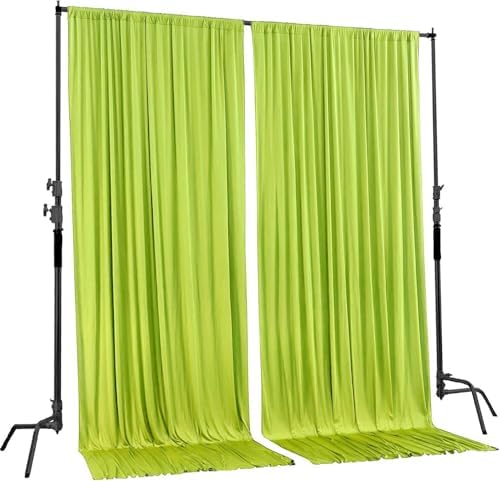 AK TRADING CO. 10 feet x 8 feet Polyester Backdrop Drapes Curtains Panels with Rod Pockets - Wedding Ceremony Party Home Window Decorations - Light Green, 2 Pack - Image 2