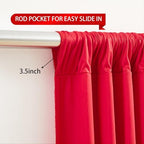 Red Backdrop Curtains 10 Panels-Wrinkle-Free Polyester Photography Drapes Party Photo Backgrounds for Wedding Christmas Photo Backdrops- 40 X10FT - Image 5