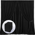 Black Backdrop Curtain, 6 Panel Photo Curtains for Party/Wedding/Ceremony by MYSKYHOME