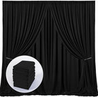 Black Backdrop Curtain, 6 Panel Photo Curtains for Party/Wedding/Ceremony by MYSKYHOME