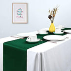 24 Pack Forest Green Satin Table Runners 12 x 108 Inch Long Table Runners for Rectangle Round Tables,Smooth Table Runner for Wedding, Birthday Party Banquets Graduation Engagements Decoration - Image 5