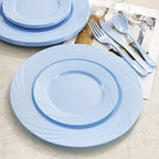 YOUBET 125Pieces Blue Plastic Plates - Blue Baby Shower Plates Disposable - Include 25 Dinner Plate 25 Dessert Plate 25 Forks 25 Knives 25 Spoons for Birthday Party & Baby Shower Gifts - Image 5