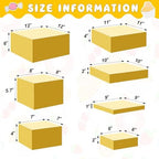 Leinuosen 7 Pcs Large Buffet Risers Set 6" to 12" Acrylic Display Box Catering Dessert Table Riser Food Display Decorative Stand with Hollow Bottom for Catering Supplies(Gold, Square) - Image 2