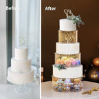 NPPLUS 3 Pcs Acrylic Round Cake Stand with Lid, Clear Fillable Cake Tier - Image 5