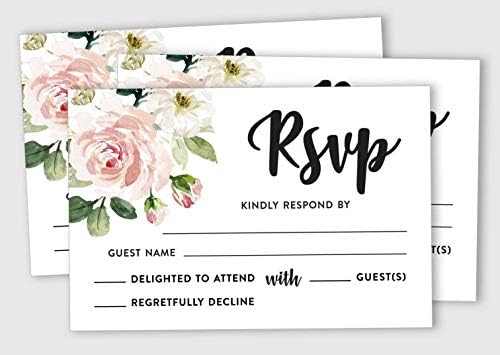 50 Blank RSVP Cards with White Envelopes Floral 4"x6" Response Cards-RSVP Reply Card for Wedding-Bridal Shower-Baby Shower-Rehearsal Dinner - Image 2