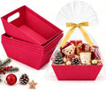 Mimorou 6 Pack Velvet Baskets for Gifts Empty to Fill, Red Gift Baskets by Mimorou