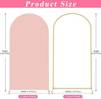 Arch Backdrop Stand and Cover Set, 6.6ft Arch Stand with Pale Pink Cover - Image 2