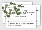 50 Blank RSVP Cards with White Envelopes-Greenery Style Response Card-RSVP for Wedding-Rehearsal Dinner-Baby Shower-Bridal Shower-Engagement Party Invitations - Image 2