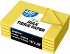 Party Solids Yellow Tissue Paper for Gift Bags 15" X 20" 480 Sheets by Crown+Display