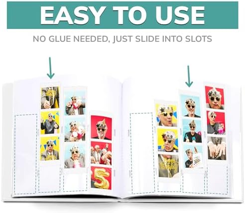 PBF (10 Pack) Photo Booth Album, Guest Book with 2x6 Clear Picture Inserts, White Cover with Plastic Sleeves & White Pages, Scrapbook Album for Photo Strips, Memory Book, Wedding, and Baby Showers - Image 5