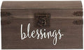 Hanna Roberts Card and Gift Fund Antique Brown Wood Box Chest for Weddings, Birthdays, Graduations, Baby and Bridal Showers, 13.3" x 7.5" x 7.8", Blessings by HannaRoberts