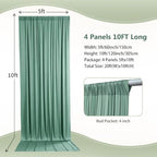 20ft×10ft Wrinkle Free Sage Green Backdrop Curtain for Parties - Image 2