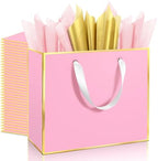Addblu 24 Pack Pink Large Gift Bags with Handles & 72 Tissue Papers by Unknown