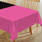 54x108inches Hot Pink and Black Tablecloth Rectangular Patchwork Table Cloth Waterproof and Stain Resistant Fabric Table Cover for Dinner Graduation Wedding Birthday Party Decorations - Image 5
