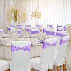 Babenest 50PCS Spandex Chair Sashes Bows with Buckle for Wedding, Purple - Image 3