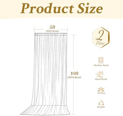 10x10ft Light Champagne Backdrop Curtains Wedding Party Glitter Sequin Curtain Backdrop Fabric Shimmer Drapes Backdrop Bridal Baby Shower Birthday Christmas Photoshoot Background 5x10FT，2 Panels - Image 5
