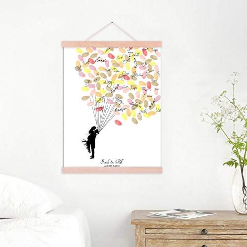Personalized Wedding Gift Fingerprint Guest Book Canvas Wedding Favors for Party Anniversary Decorations DIY Thumbprint Signature Painting Ready to Hang-60x90cm - Image 4