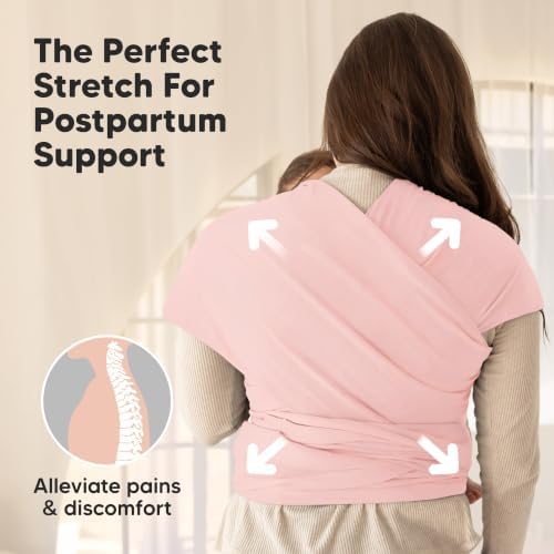 KeaBabies Baby Wrap Carrier, All in 1 Original Baby Carrier (Dusty Pink) - Image 5