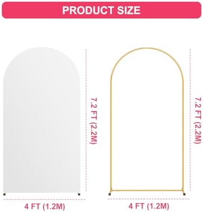 7.2FT Arch Backdrop Stand and White Cover Set,Balloon Arch Stand - Image 3