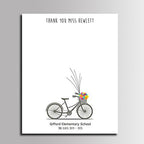 Graduation Wedding Gift Fingerprint Guestbook Alternative Customized DIY Thumbprint Painting Bicycle with Balloons Canvas Signature Book with Wood Hanger-80x120cm - Image 2