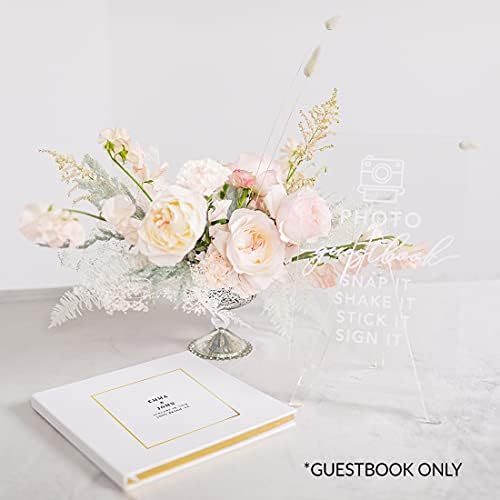 Andaz Press Personalized Wedding Guestbook with Gold Accents, Gold Square Frame White Guest Sign in Guest Registry 120 Pages 8.5 X 8.5 Memories Book for DIY, Scrapbook, Photo Album - Image 3