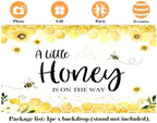 8X6ft Fabric Honeycomb Sunflower Bee Backdrop, A Little Honey is On The Way Photography Background, Party Decorations Tapestry, Wedding Baby Shower Wall Decor, Photo Studio Props - Image 2