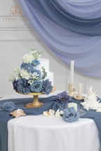 TINGE TIME Artificial Flowers Combo, Dahlia Rose Dusty Blue Wedding Flowers - Image 6