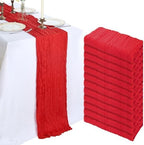 12 Pack 10Ft Red Cheesecloth Table Runner 23 x 120 Inch by CKIKU