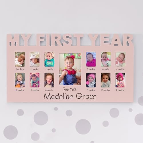 Let's Make Memories Personalized Baby's First 12 Months Photo Frame - Picture Frame for New Parents - Baby Shower - Newborn - Nursery - Blue - Image 2