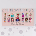 Let's Make Memories Personalized Baby's First 12 Months Photo Frame - Picture Frame for New Parents - Baby Shower - Newborn - Nursery - Pink - Image 2