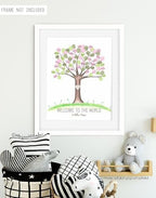 Girls Baby Shower Fingerprint Tree Guestbook Alternative, 11x14 Inches - Image 7
