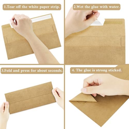 200 Pack #10 Kraft Envelopes Letter Size Self-Seal for Business - Image 2