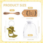30Set Cowboy Boot Bottle Opener Keychains Baby Shower Return Favors for Guests, Western Bottle Opener Souvenirs for Wedding Birthday Quinceanera Party Favors (Bronze) - Image 2