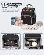 Astro alan Baby Diaper Bag with Changing Station, Waterproof Diaper Bag Backpack for Moms Dads with USB Charging Port, Baby Shower Gifts, Baby essentials, Black - Image 4