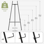 Black Easel Stand for Sign, 4-Tier Display Easel with Adjustable Chain - Image 6