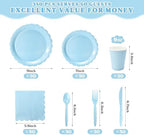 Vyntra 350 Pcs Light Blue Paper Plates and Napkins Party Supplies - Image 5
